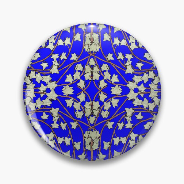 Item preview, Ivy leaves and Vines on Blue Background, Kaleidoscope art pattern designed and sold by HBBArtShop.