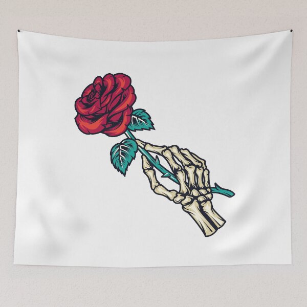 Item preview, skeleton hand holding a rose designed and sold by gamsgo.