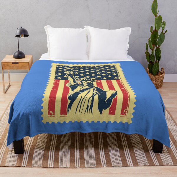 Item preview, Liberty statue with American flag on a rustic stamp designed and sold by KoopTroop ⭐⭐⭐⭐⭐.