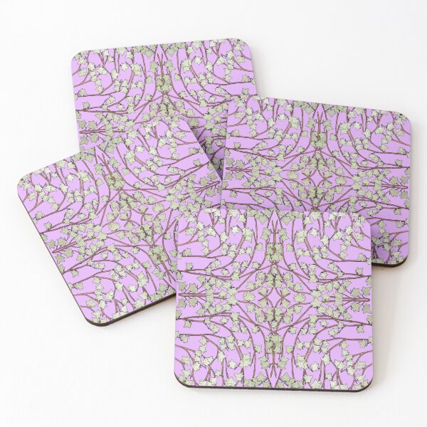 Item preview, Ivy leaves and Vines on Pale Purple Background, Kaleidoscope art pattern designed and sold by HBBArtShop.