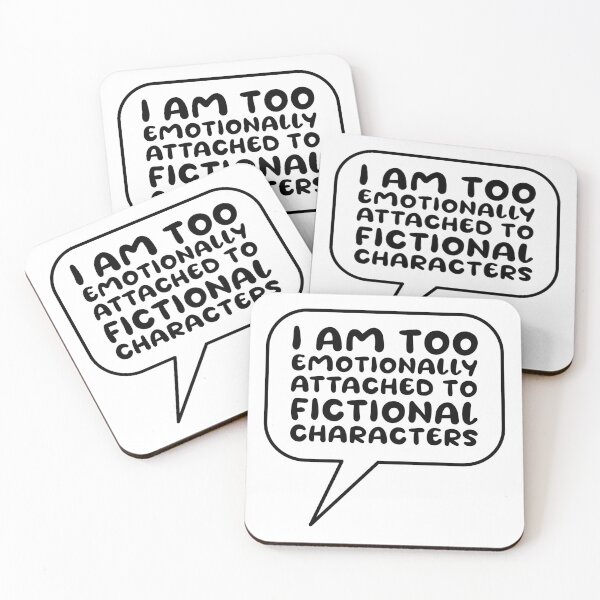 Item preview, Emotionally attached to fictional characters | Funny Reading Quote with Goofy Rounded Font Speech Bubble designed and sold by SomeDesignThing.