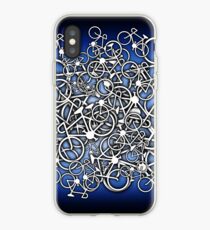 Tangled Up In Bicycles 2 - Blue Black fade iPhone Case