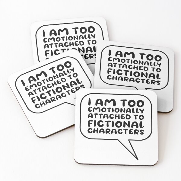 Item preview, Emotionally attached to fictional characters | Funny Reading Quote with Goofy Rounded Font Speech Bubble designed and sold by SomeDesignThing.