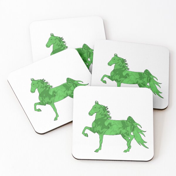 Item preview, Swirly Saddlebred Trotting Horse Green designed and sold by theaadesigns.