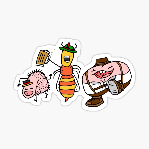German Oktoberfest Willy Bum Bum Characters Sticker