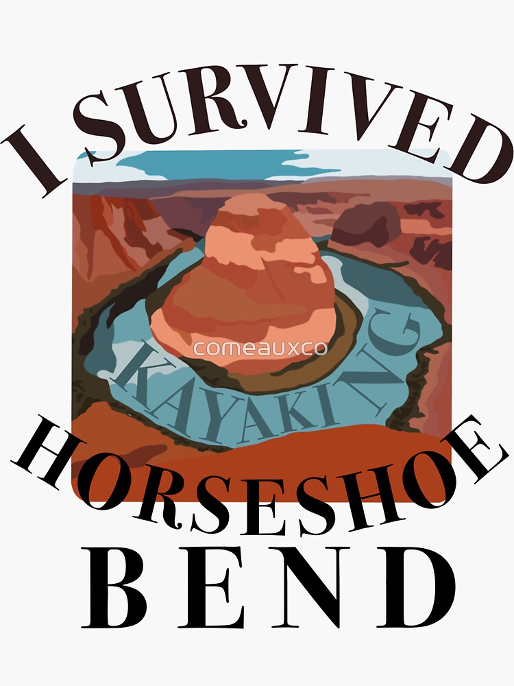 Thumbnail 3 of 3, Sticker, Kayak Horseshoe Bend designed and sold by comeauxco.