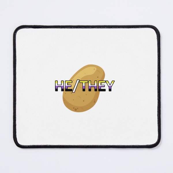Item preview, Potato pronouns he/they- nonbinary flag designed and sold by CottonCandyCole.