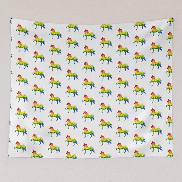 Item preview, Swirly Saddlebreds Trotting Horse Rainbow designed and sold by theaadesigns.