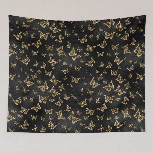 Item preview, Butterflies Black Gold Glam Texture | Black Gold Texture designed and sold by TrendyGlitter.