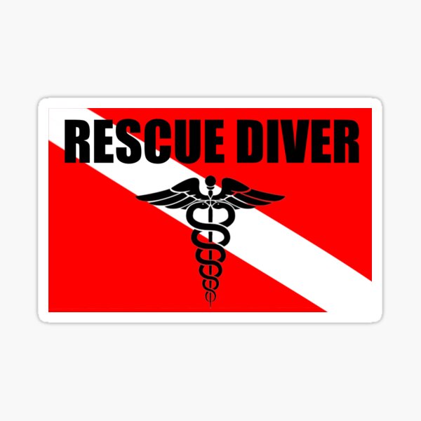 Rescue Diver Scuba Rescue Diver - Sticker Graphic - Auto, Wall, Laptop,  Cell, Truck Sticker for Windows, Cars, Trucks