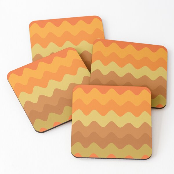 Item preview, 70s pattern  Retro groovy waves  in orange, ochre, brown and mustard green  designed and sold by Yasminepatterns .