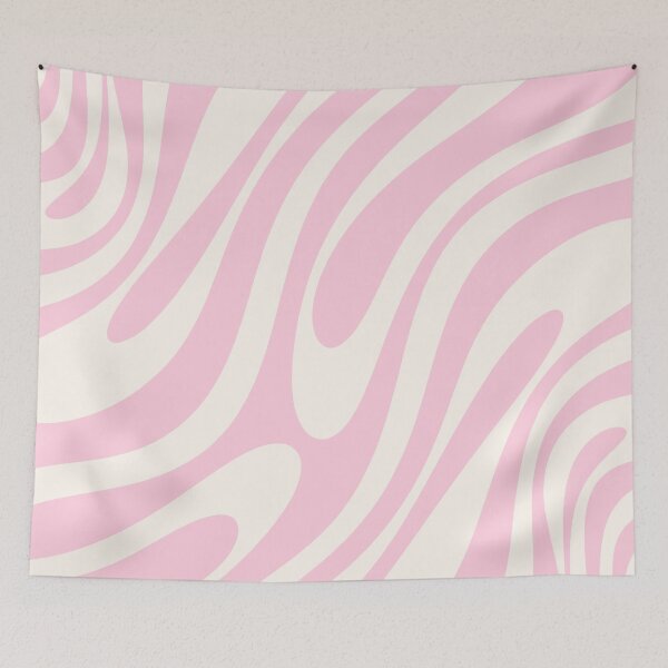 Item preview, Wavy Loops Retro Abstract Pattern Pink Cream designed and sold by kierkegaard.