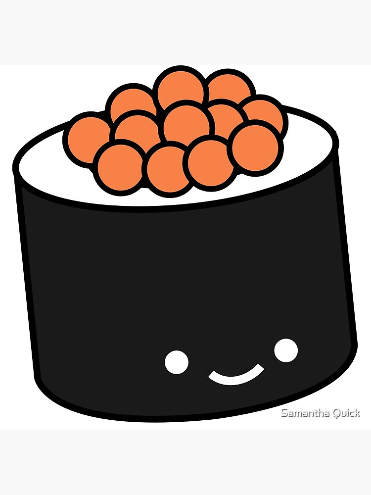 "Salmon Roe Sushi Sticker " Poster for Sale by loiaconos | Redbubble