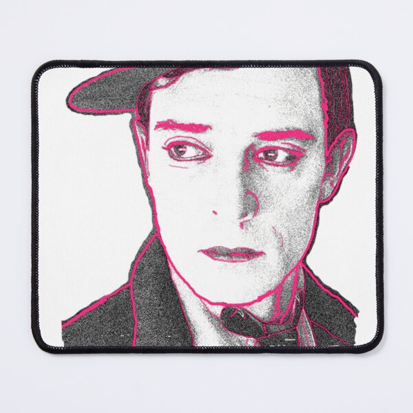 Item preview, Buster Keaton Pink Highlights Pop Art Digital Painting, Single and Repeating Pattern designed and sold by Nicolette Olivier.
