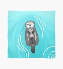 Mutter-und Welpen-Seeotter - Mutter, die Baby-Otter hält Tuch