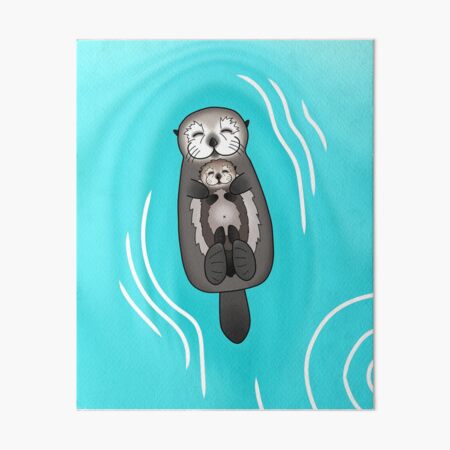 Artikel-Vorschau von Seeottermutter und -junges - Mutter hält Otterbaby, designt und verkauft von Pretty In Ink.