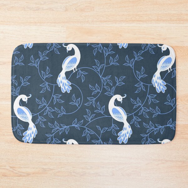 Item preview, White Peacock Vines Blue designed and sold by CelCorDesigns.