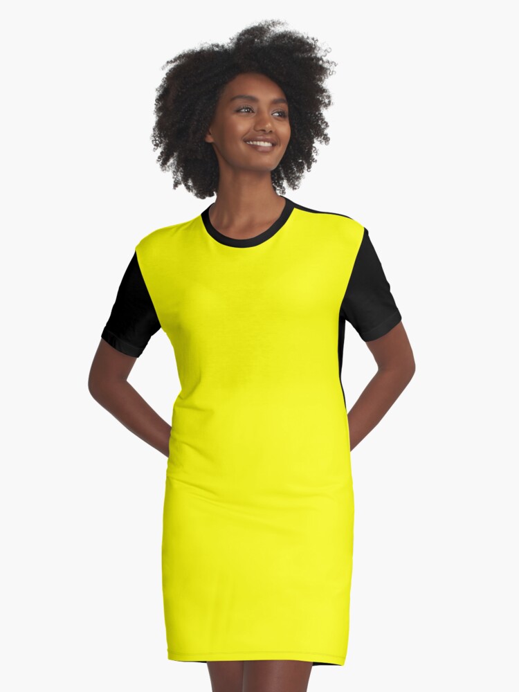 fluorescent yellow dress