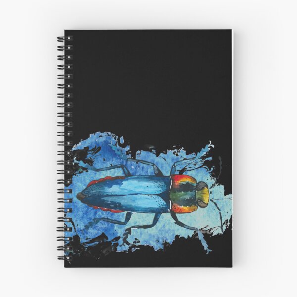 Item preview, Beautiful Watercolor crawling BUG / BEETLE Blue horizontal designed and sold by EDDArt.