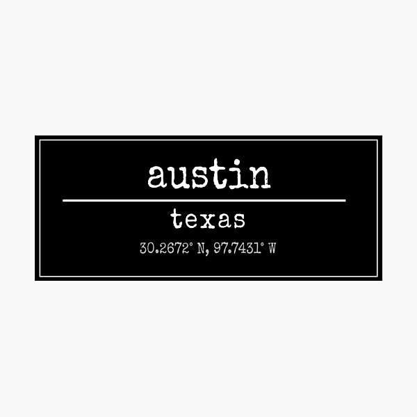 Item preview, Austin Coordinates designed and sold by TheEricaFactor.