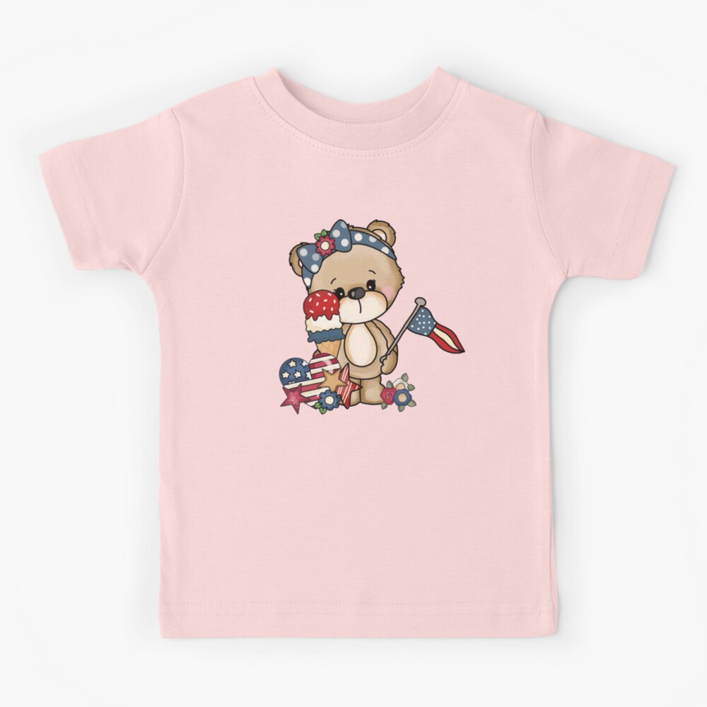 Chicago Cubs Toddler Pink Wavy Bear T-Shirt 3T