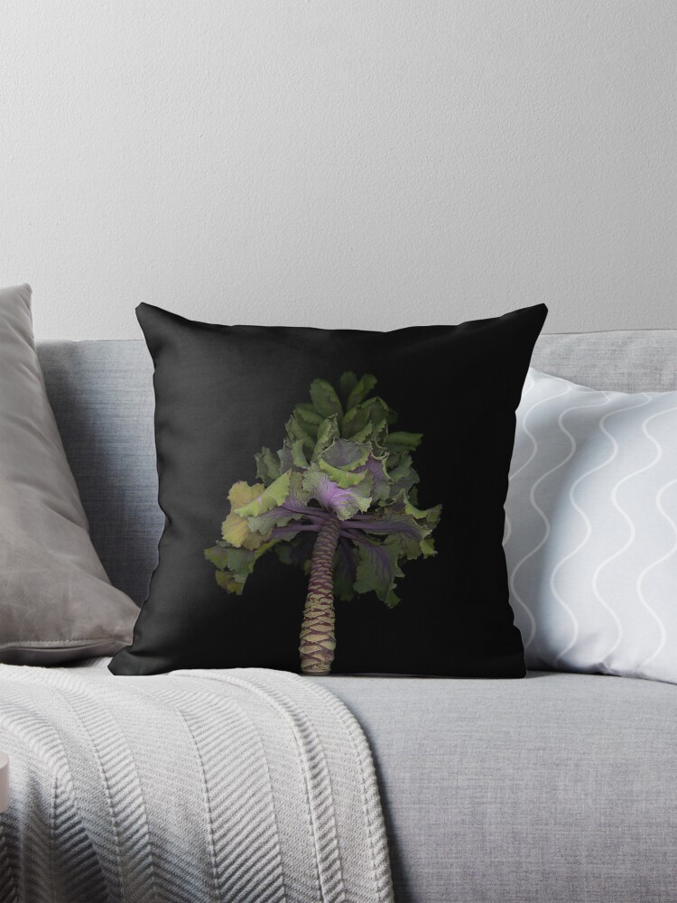 Thumbnail 1 of 4, Pillow, Winter Garden 1 Dark Botanical designed and sold by LindasPhotoArt.
