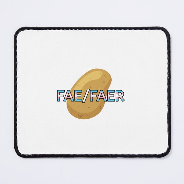 Item preview, Potato pronouns fae/faer- trans flag designed and sold by CottonCandyCole.