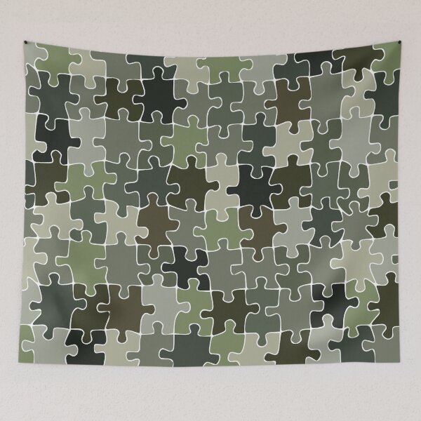 Item preview, Beautiful Green jigsaw pattern design white  designed and sold by TipTopTapo.