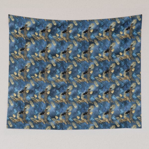 Item preview, Blue And Gold Leopard Trendy Patterns | Leopard And A Woman Patterns designed and sold by TrendyGlitter.