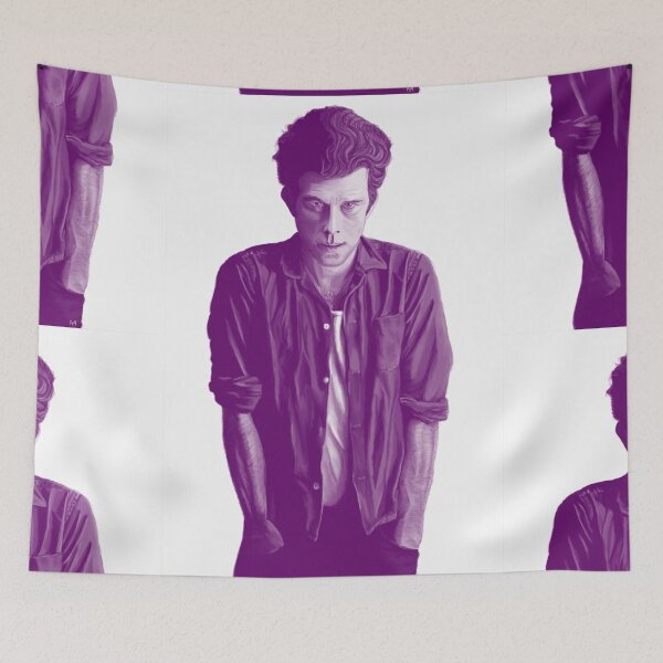 Item preview, Tom Waits in Purple, Magical Realism Portrait White Background, Single and Repeating Pattern designed and sold by Nicolette Olivier.