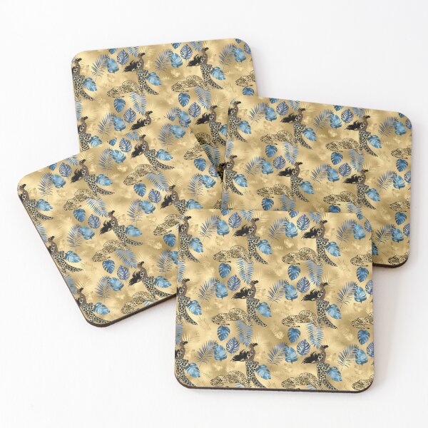Item preview, Blue And Gold Leopard Trendy Patterns1 | Leopard And A Woman Patterns  designed and sold by TrendyGlitter.
