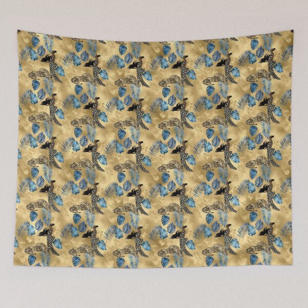 Item preview, Blue And Gold Leopard Trendy Patterns1 | Leopard And A Woman Patterns designed and sold by TrendyGlitter.