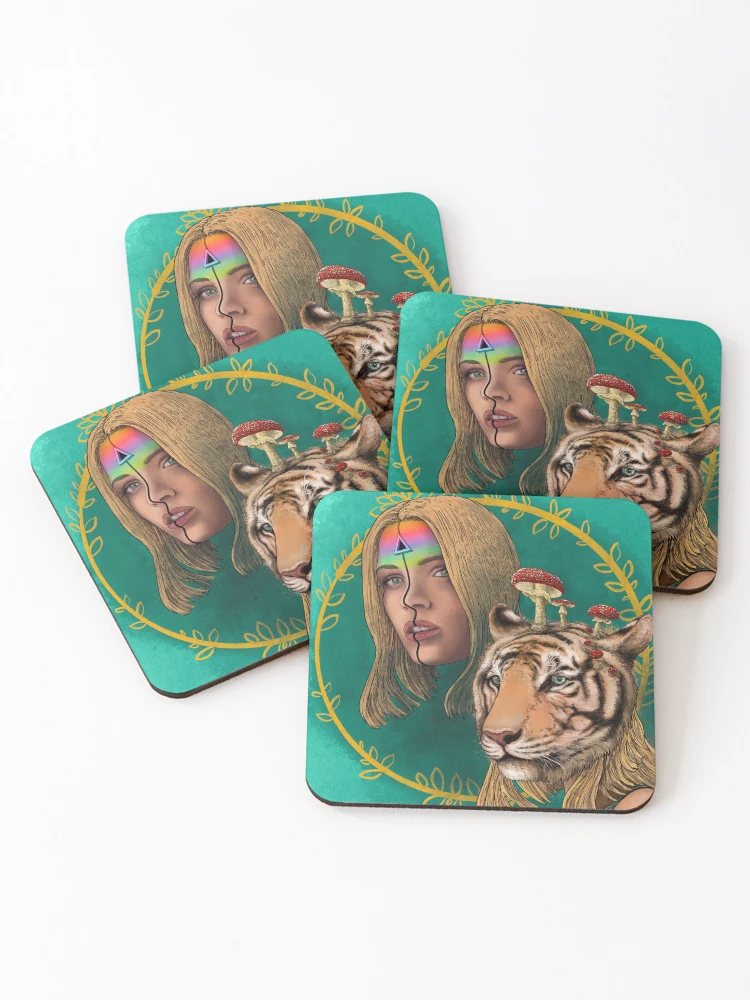 Thumbnail 1 of 5, Coasters (Set of 4), Free your mind designed and sold by Rabbitfool.