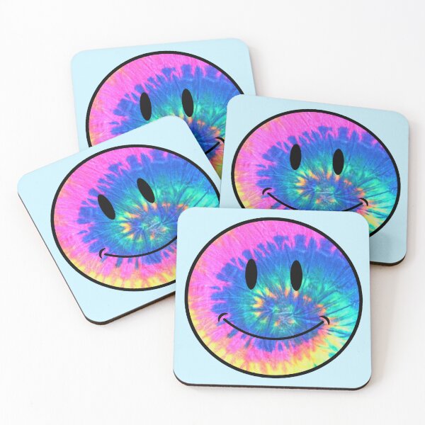 Item preview, electric neon tie dye smiley face designed and sold by opptop.