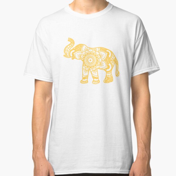 Mandala Elephant Yellow Classic T-Shirt