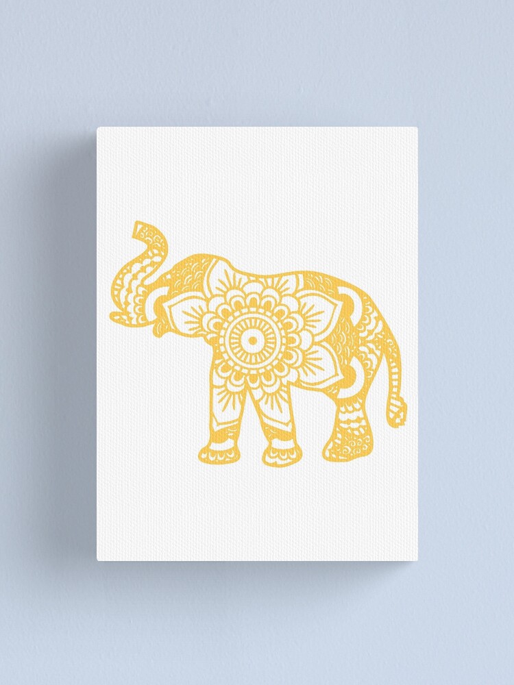 Alternate view of Mandala Elephant Yellow Canvas Print