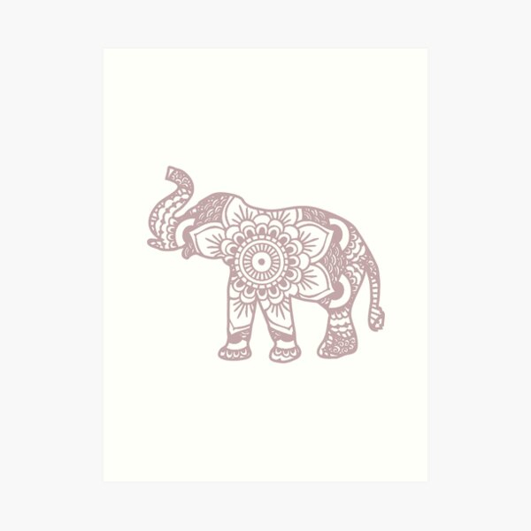 Mandala Elephant Lilac Art Print