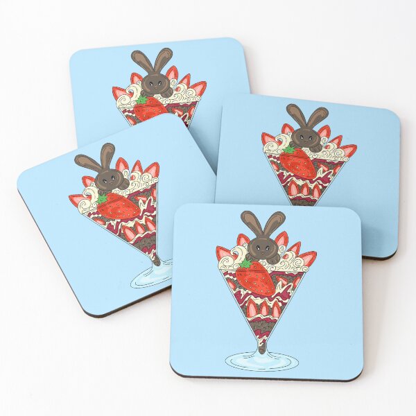 Item preview, Bunny Chocolate Cake Ice Cream With blue background  designed and sold by missmann.
