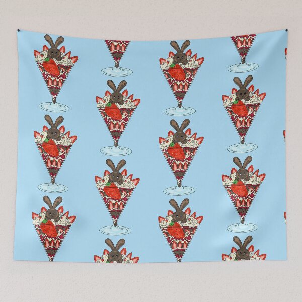 Item preview, Bunny Chocolate Cake Ice Cream With blue background  designed and sold by missmann.