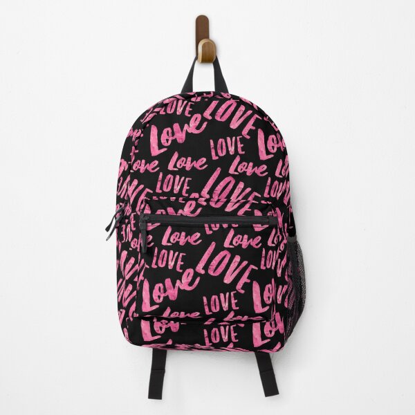 Item preview, Hot Pink LOVE Pattern On Elegant Black Background designed and sold by DEC02.