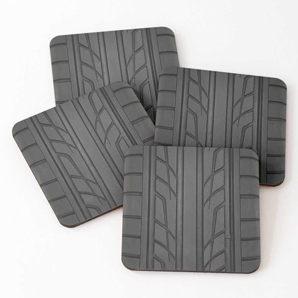 Race car tyre section Coasters (Set of 4)