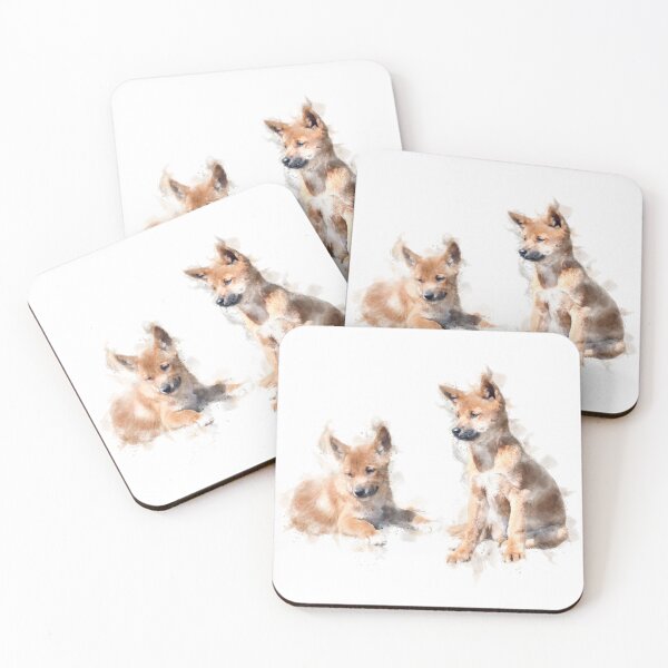 Item preview, Dingo Pups Watercolour Artwork  designed and sold by Typeglyphs.
