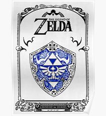 Póster Zelda legend - Link Shield Doodle