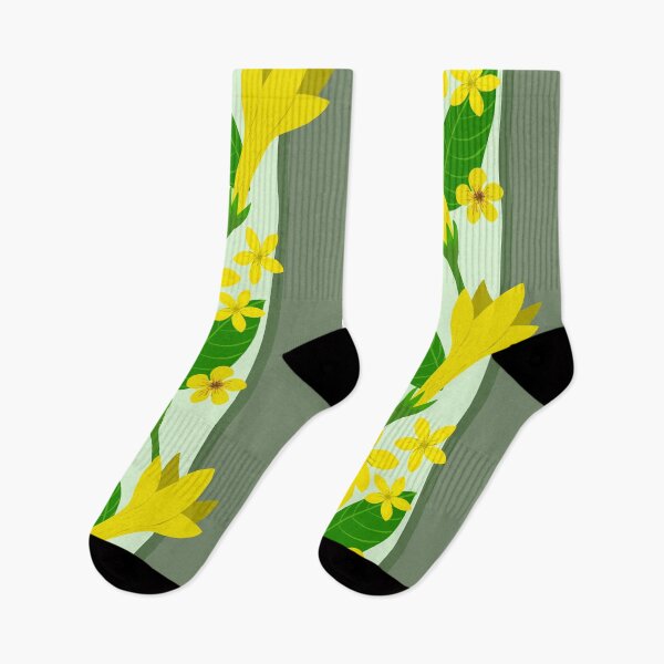 Item preview, Yellow Flowering Garden Stripe designed and sold by Colour Angel by KV.