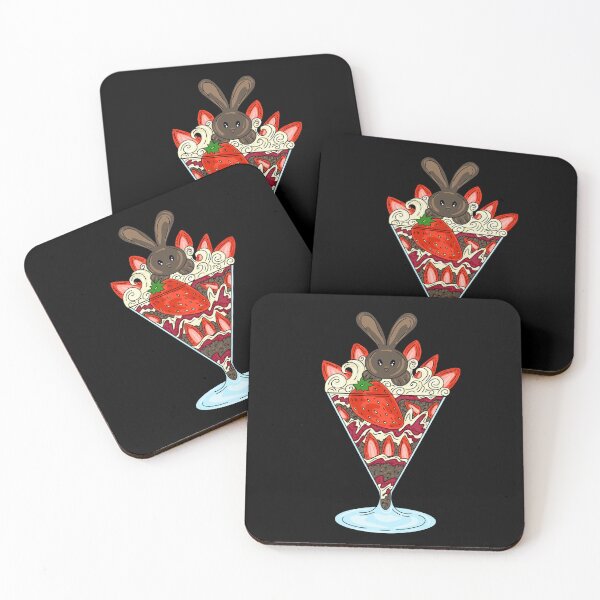 Item preview, Bunny Chocolate Cake Ice Cream Black background  designed and sold by missmann.