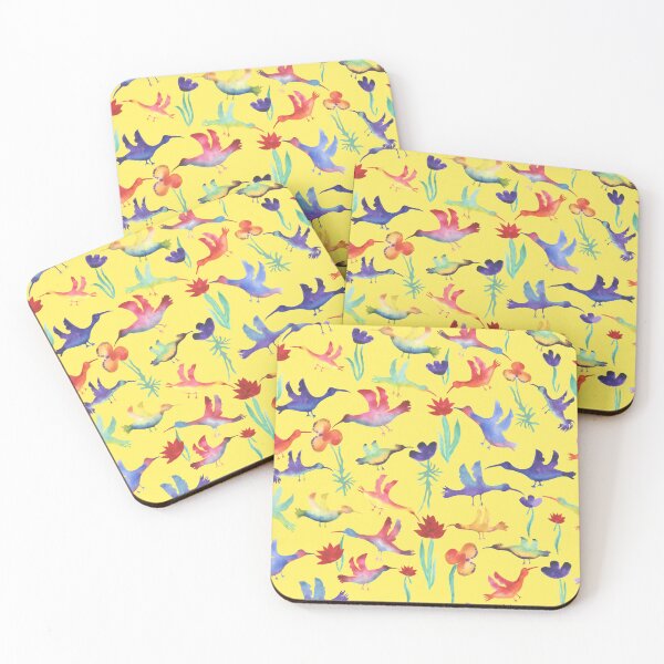 Item preview, A busy quirky bird and flower design, using bright cheerful colours designed and sold by Wonder & Whimsy.
