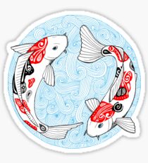 Fish carp koi blue Sticker