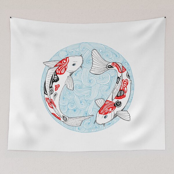 Item preview, Fish carp koi blue designed and sold by artetbe.