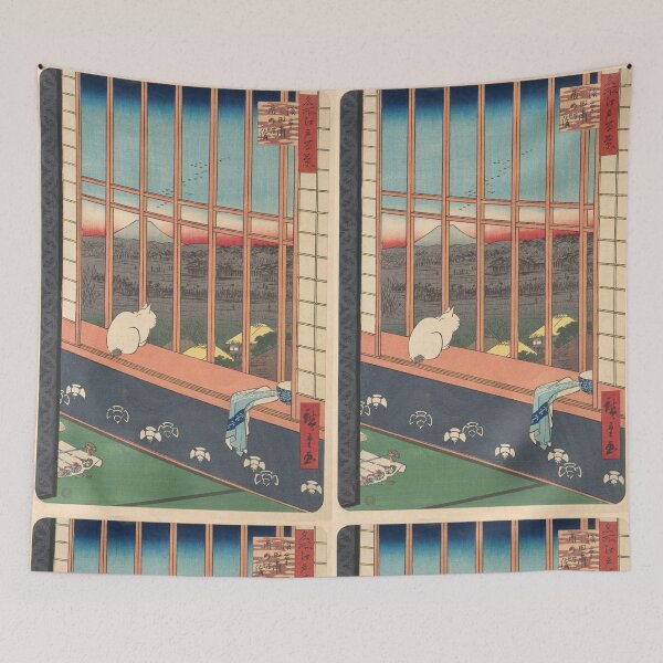 Item preview, Revelers Returned from the Tori no Machi Festival at Asakusa, from the series One Hundred Famous Views of Edo 1857 Utagawa Hiroshige Japanese -Yoshiwara teahouse, Utagawa Hiroshige  designed and sold by TeeARTHY.