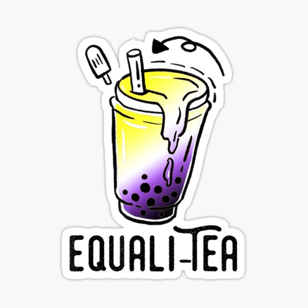 Non Binary Pride Bubble Tea Lgbt Nonbinary Flag Colors Sticker For